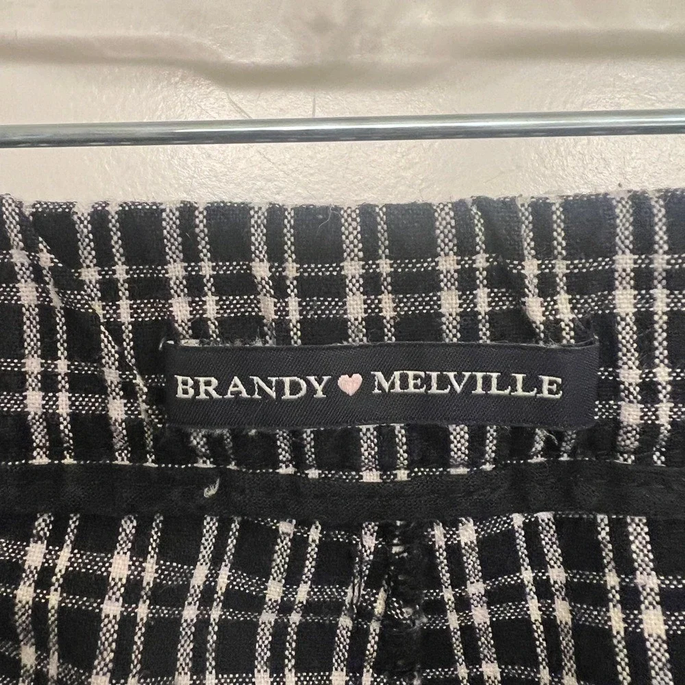 Brandy Melville Plaid Black and White Pants, ‎ Women's One Size (XS/S)